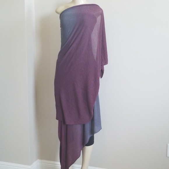 Long Asymmetrical Tie-Dye Scarf Knit Scarf / Wrap - Picture 6 of 8